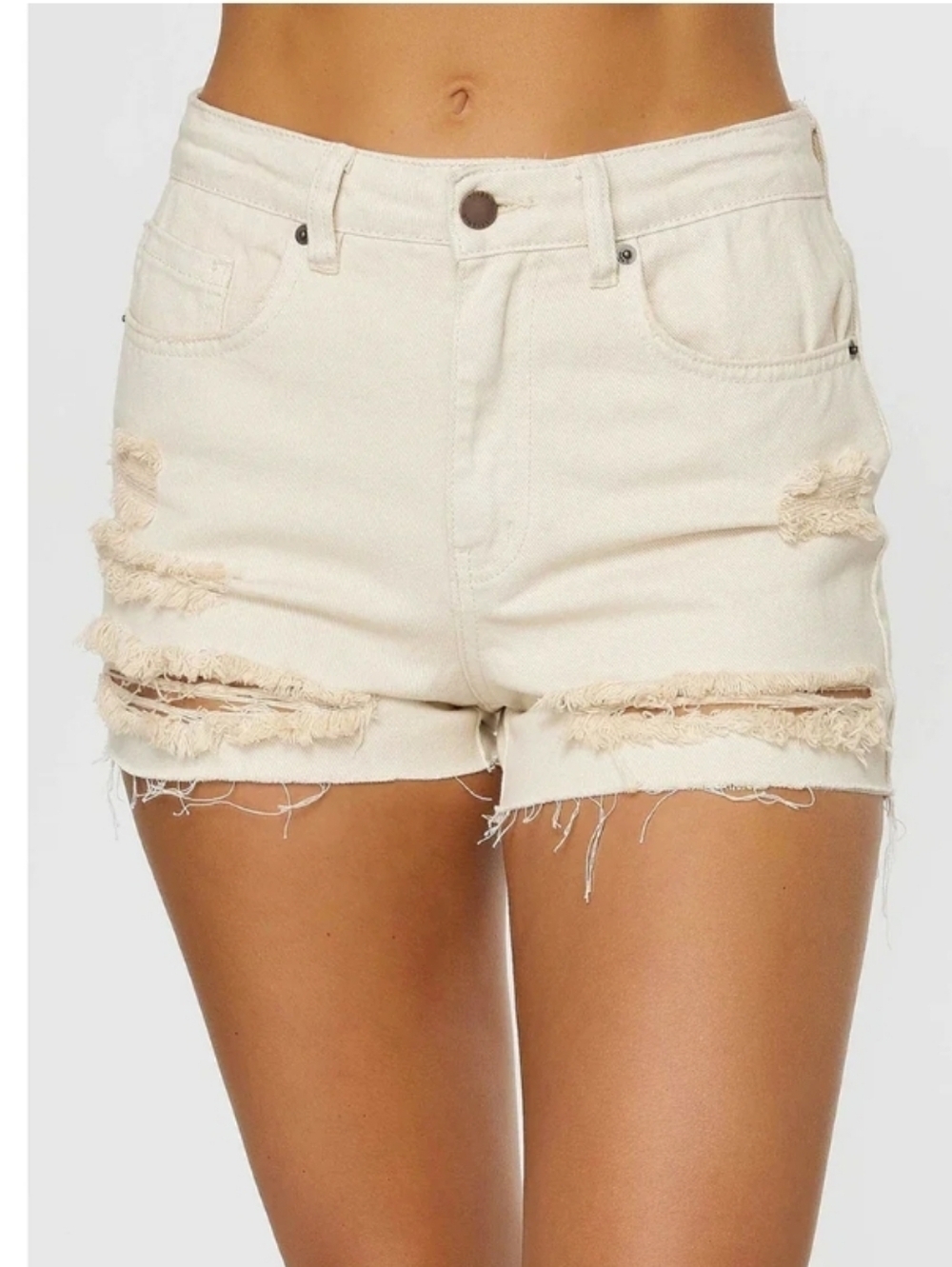 O'Neill Angus Denim Shorts in the color Bone. Size 29. New.